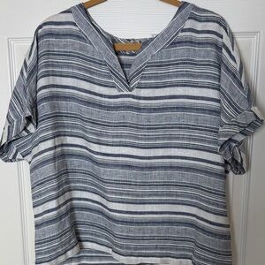 Artisan NY 100% Linen Top EUC Size XL